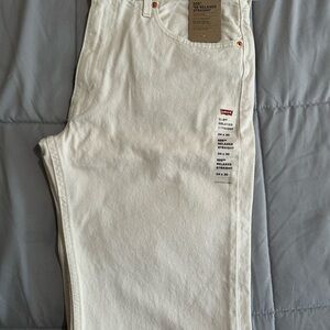 Levi's Off-White 555 Relaxed Straight Fit Jeans